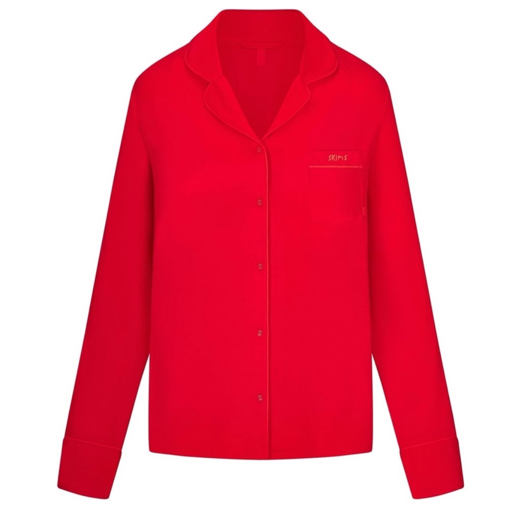 SKIMS Vibrant Red Sleep Shirt